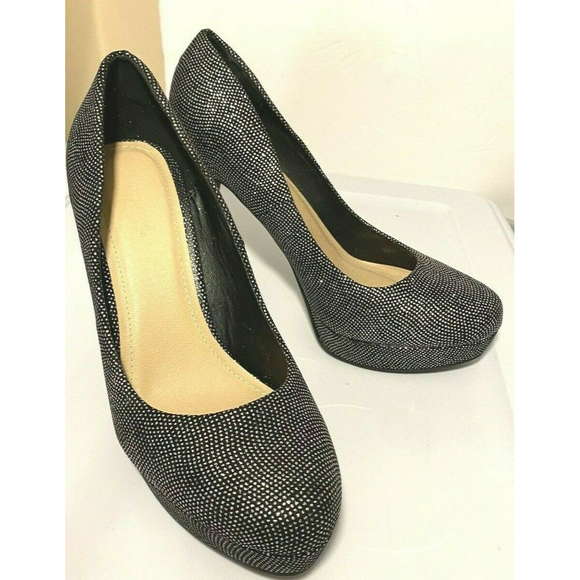 Charlotte Russe Shoes - Charlotte Russe Black Glimmer Heels Sz 9 Womens Party Platform 4.5” Heels